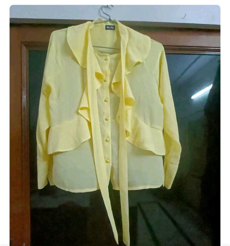 New Georgette Yellow Women Top