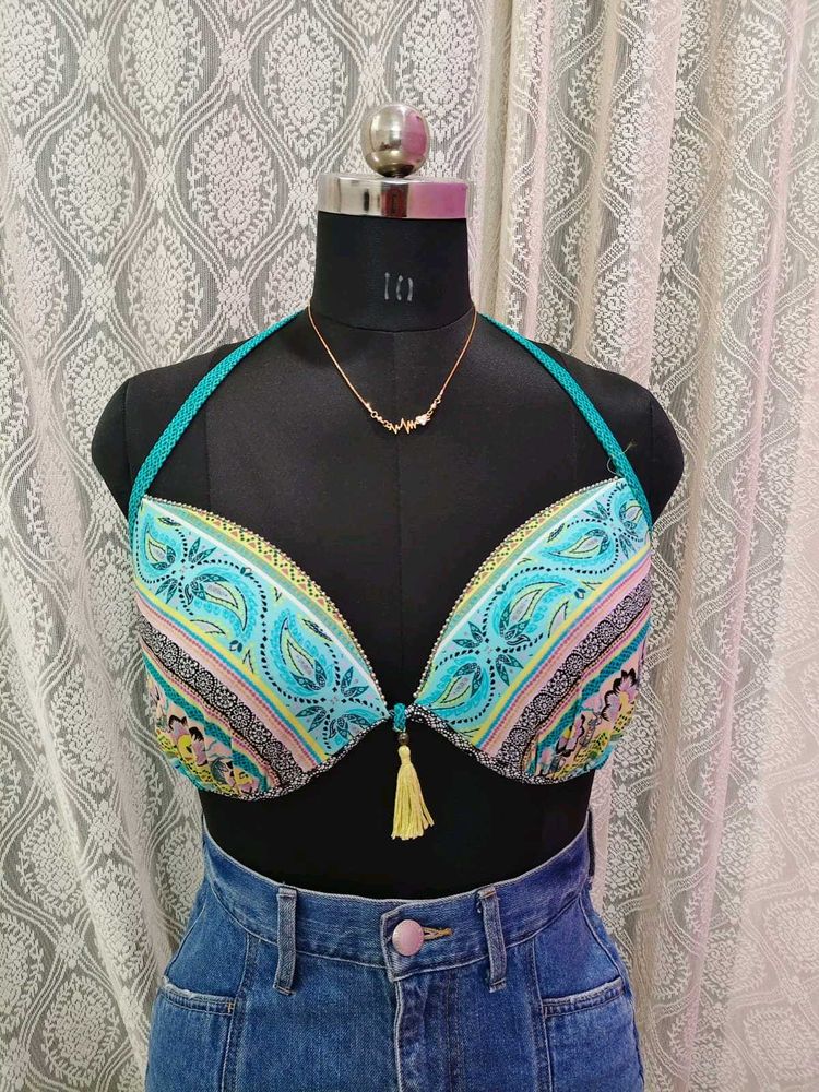 Paisley Print Bikini Top