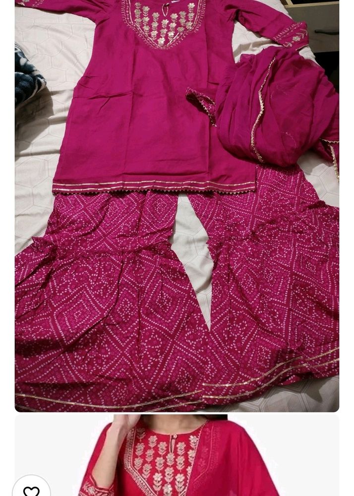 Bandhani Print Kurta Sharara