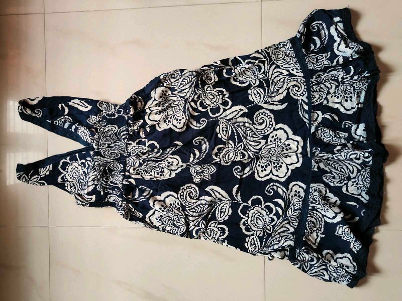 Navy Floral Print Maxi Dress