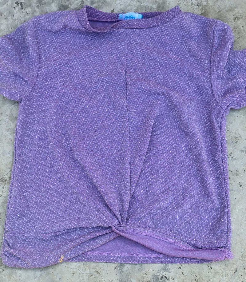 Sparkly Lavender Twist Top