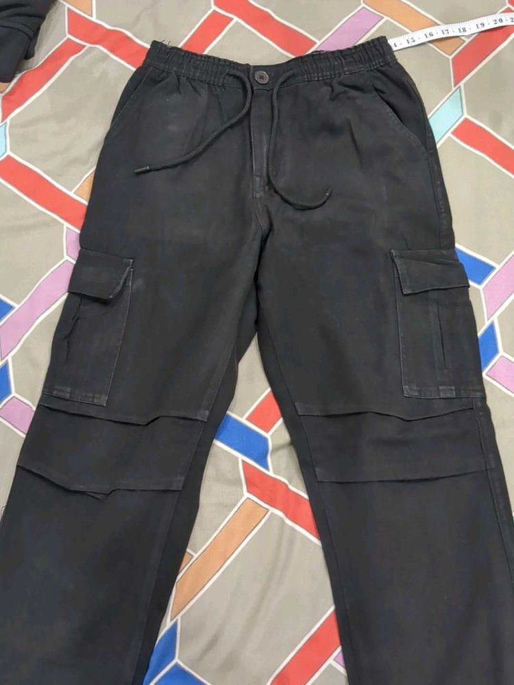 Layered Black Cargo Pants