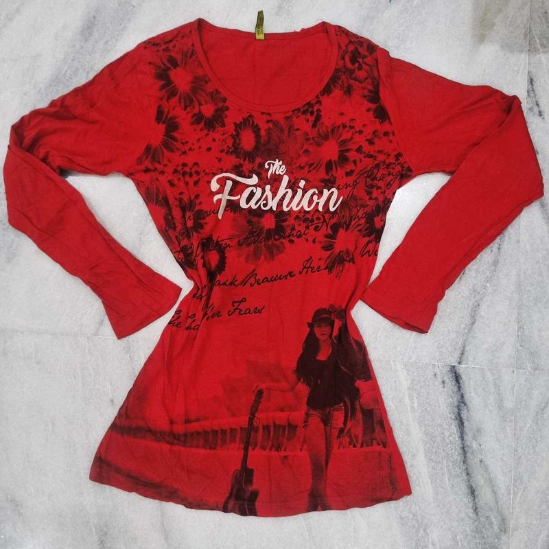 Red "The Fashion" Long Sleeve Top