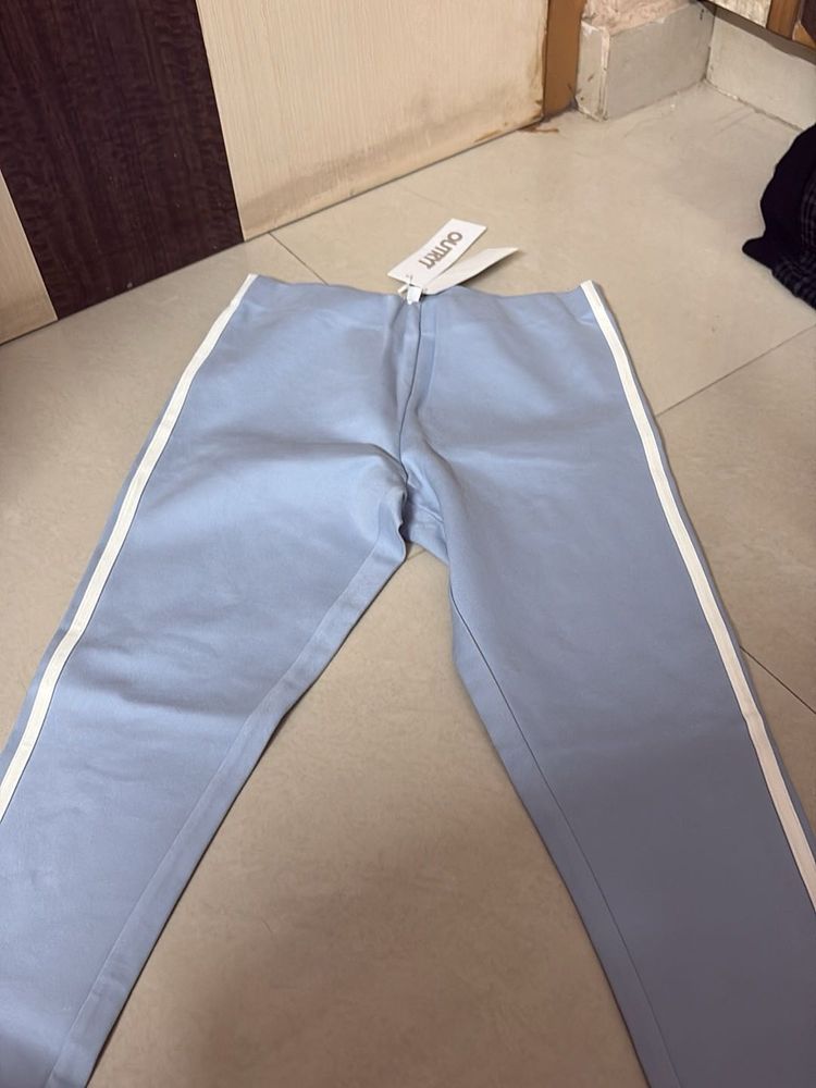 Stylish Light Blue Pants with White Stripes