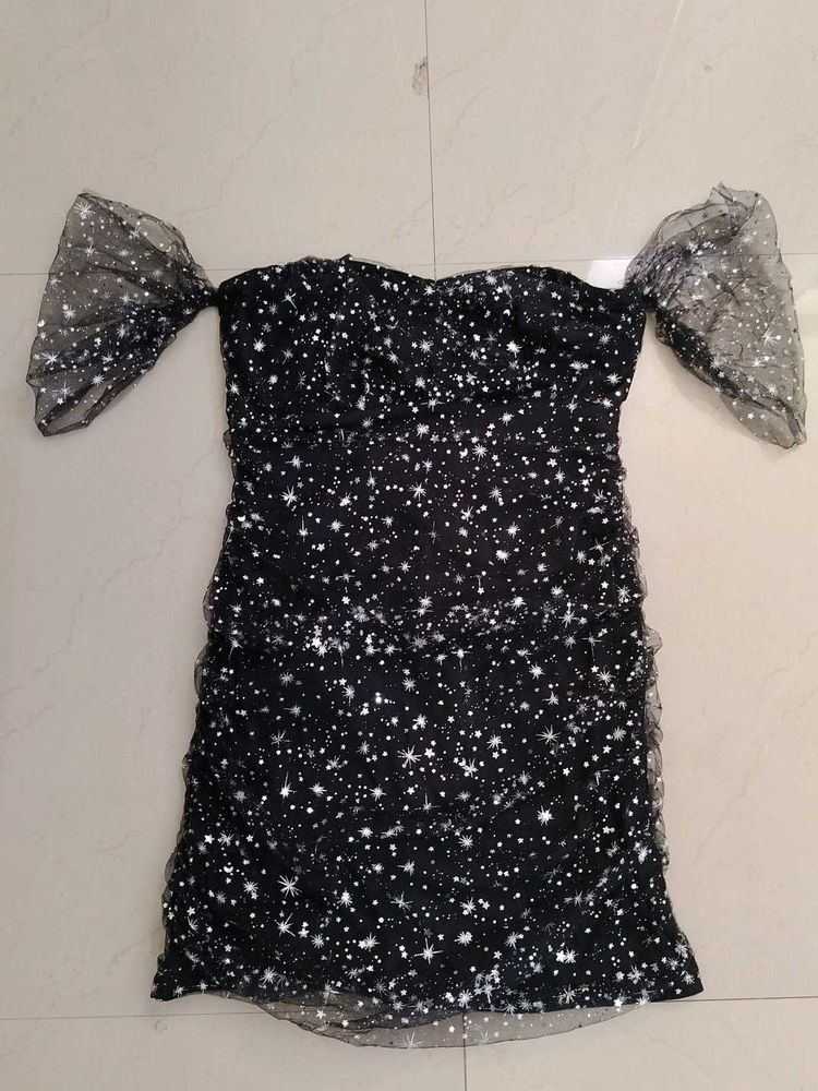 Sparkly Off-Shoulder Starry Dress