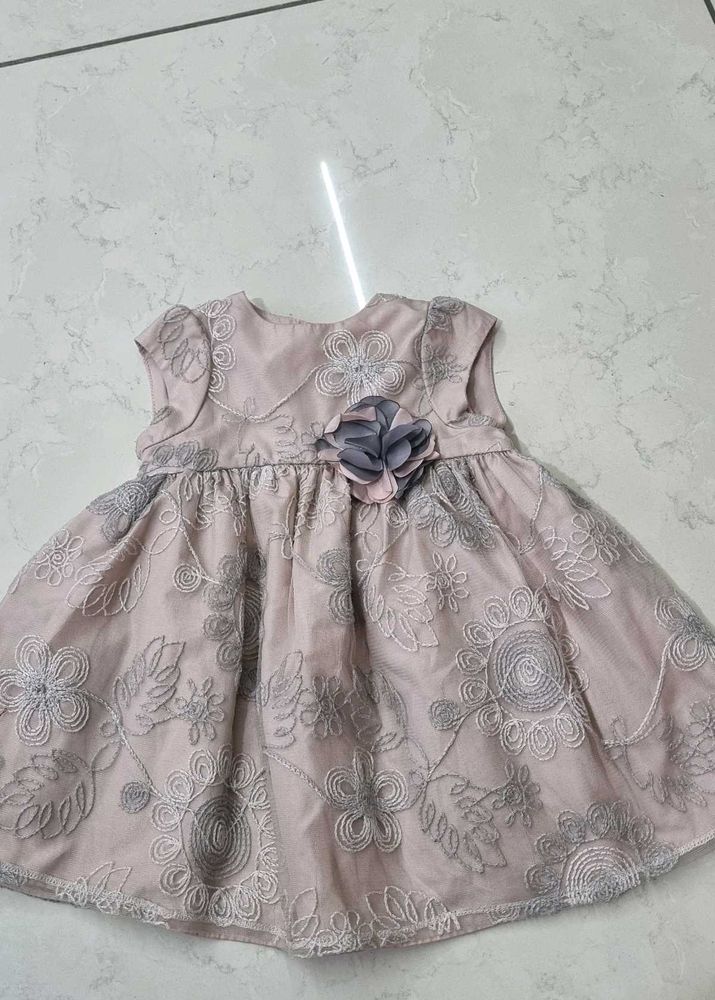 peach color baby dress