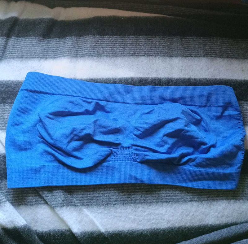 Blue Bandeau Bra