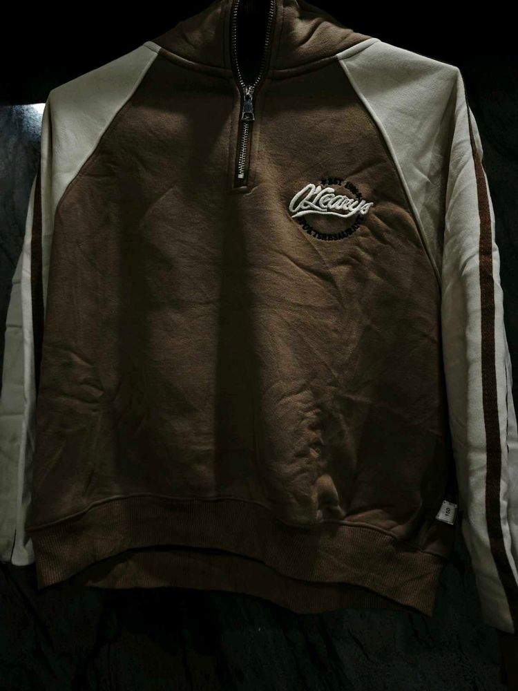 Brown Quarter Zip Sweatshirt
