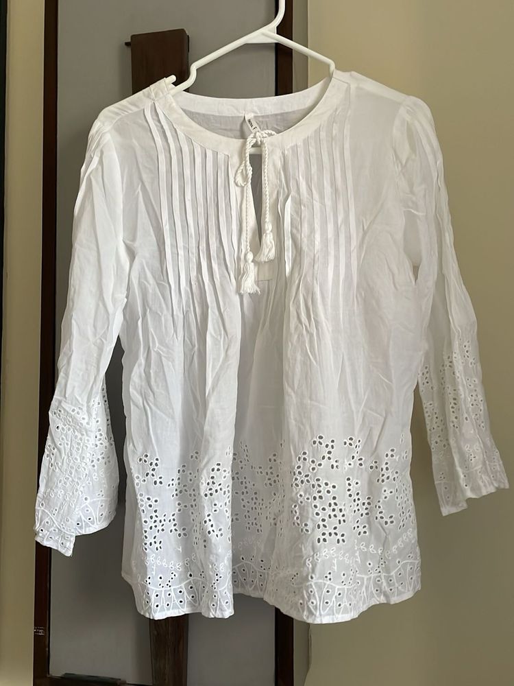 White Broderie Anglaise Tunic