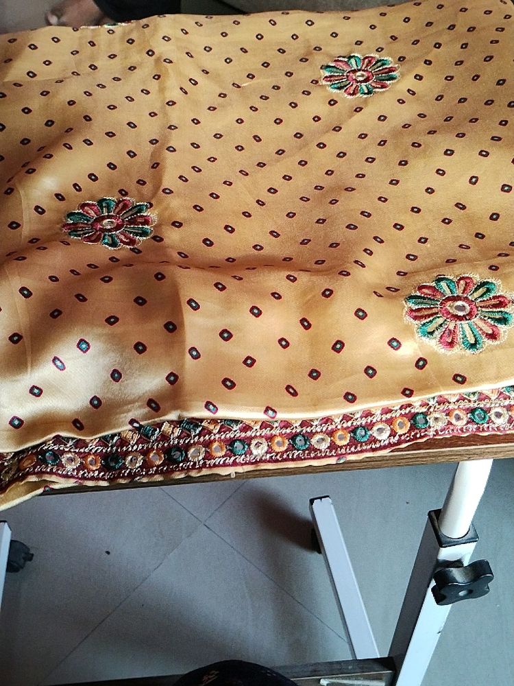 Designer Embroidery Satin Silk Saree