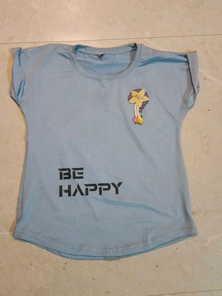 Cute 'Be Happy' Graphic Tee