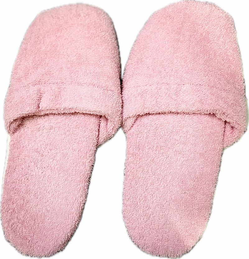 Soft Pink Terry Cotton Spa Slippers - Brand New