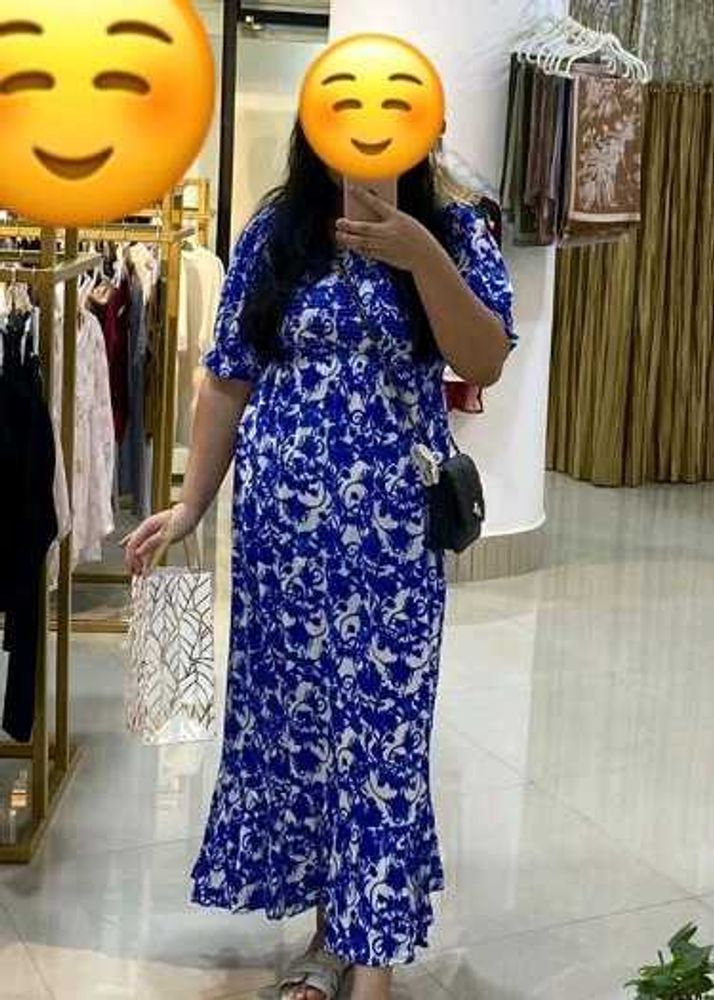 Blue Floral Maxi Dress