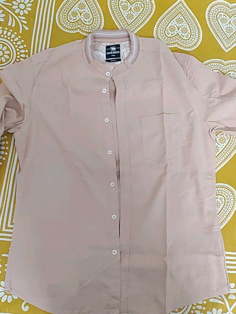 Men's Band Collar Shirt