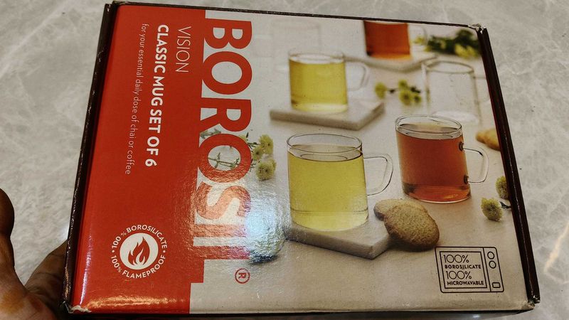 Borosil Classic Mug Set - 6 Pcs