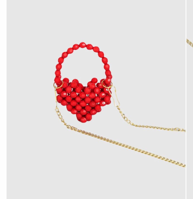 Red Heart Beaded Clutch