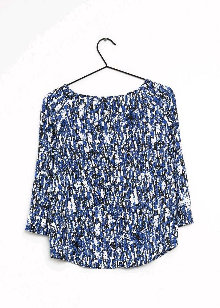 Blue Abstract Print Blouse
