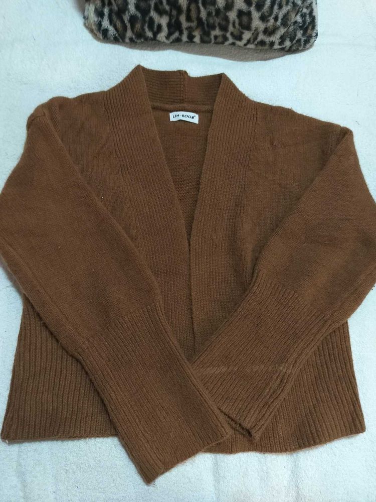Brown Knit Cardigan