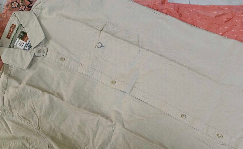 Men's Casual Beige Shirt