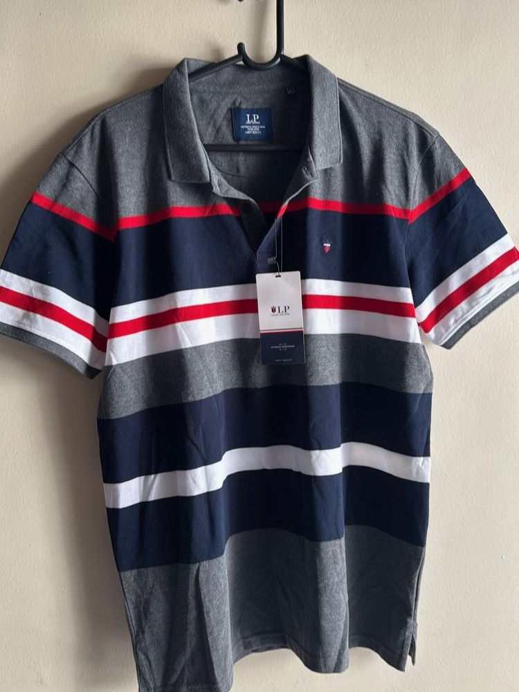 Louis philippe Striped Polo Shirt