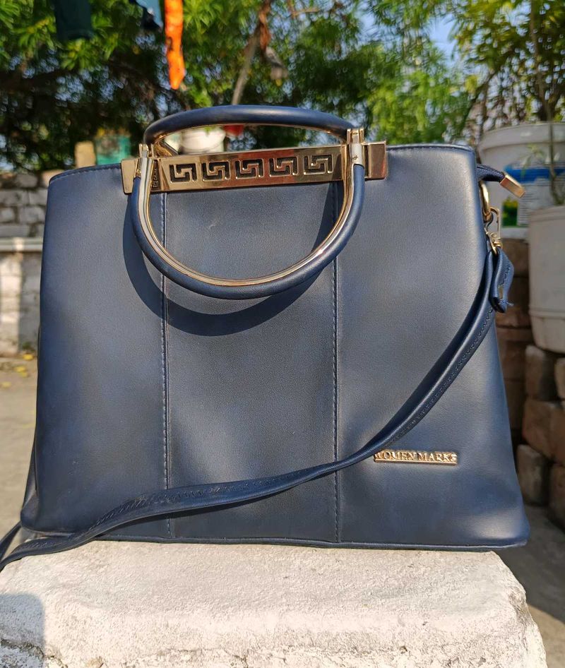 less used Stylish Navy Blue Handbag