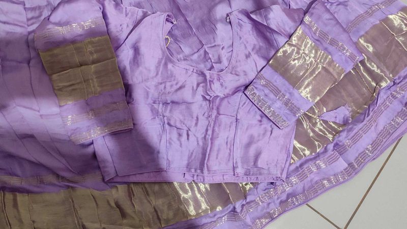 Lavender Lehenga Choli with Gold Accents
