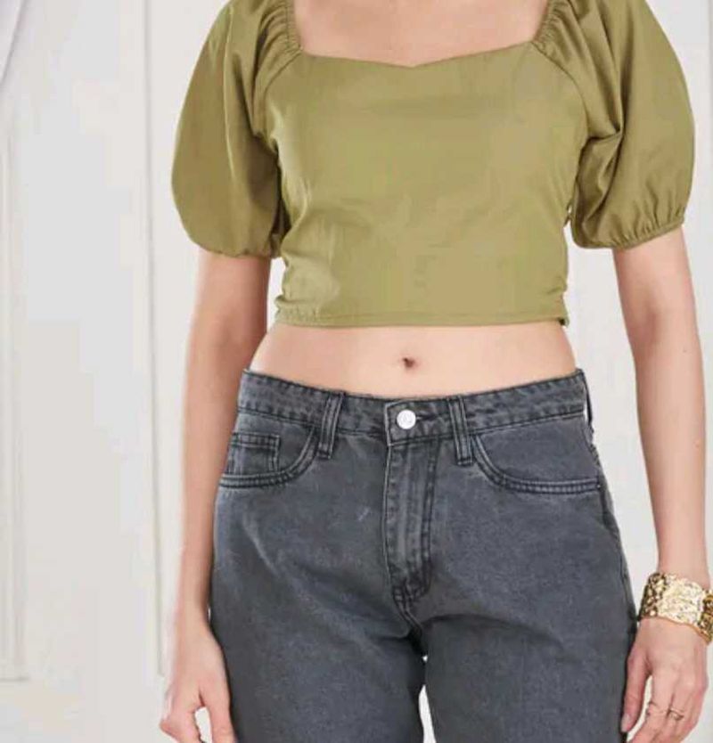 Chic Puff Sleeve Square Neck Top