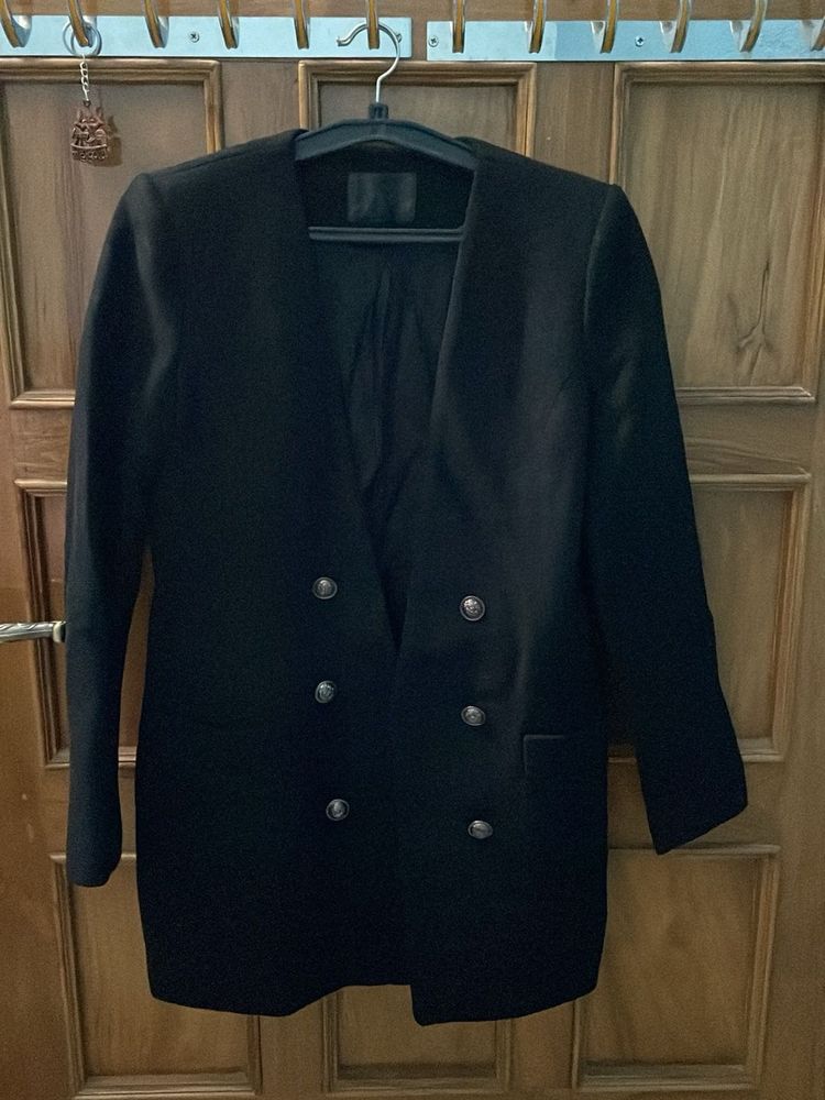 Black Double-Breasted Blazer