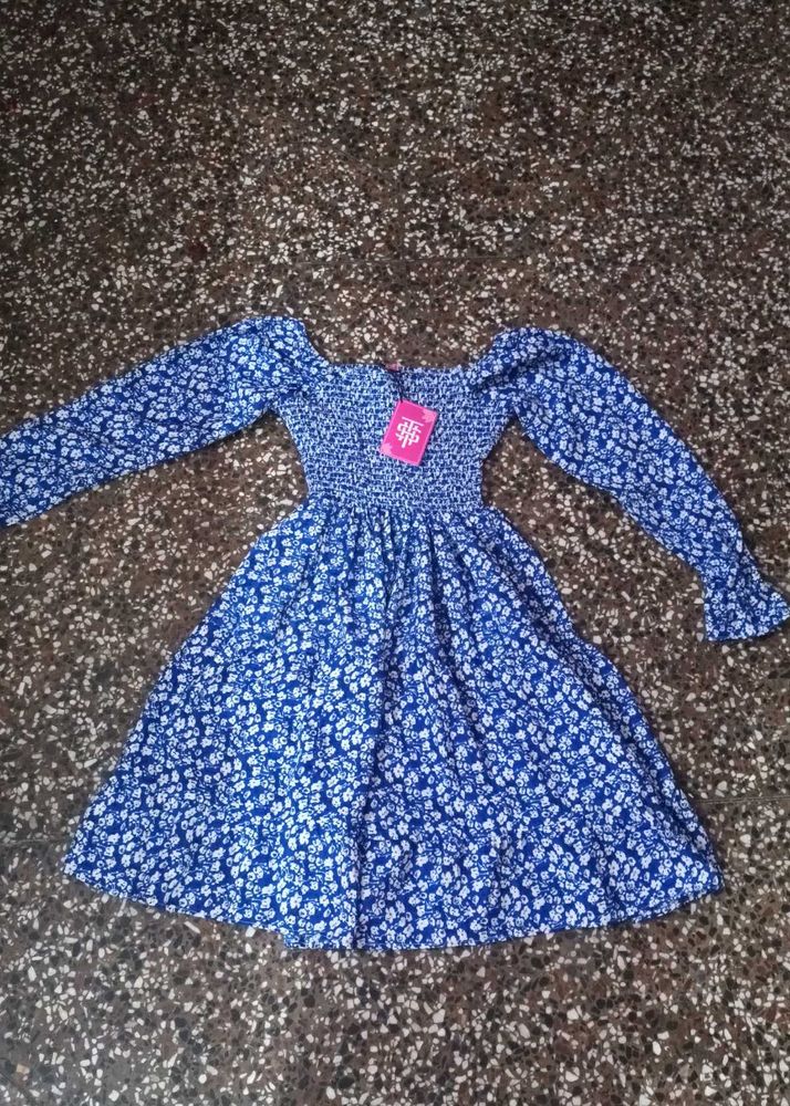 Blue floral dress