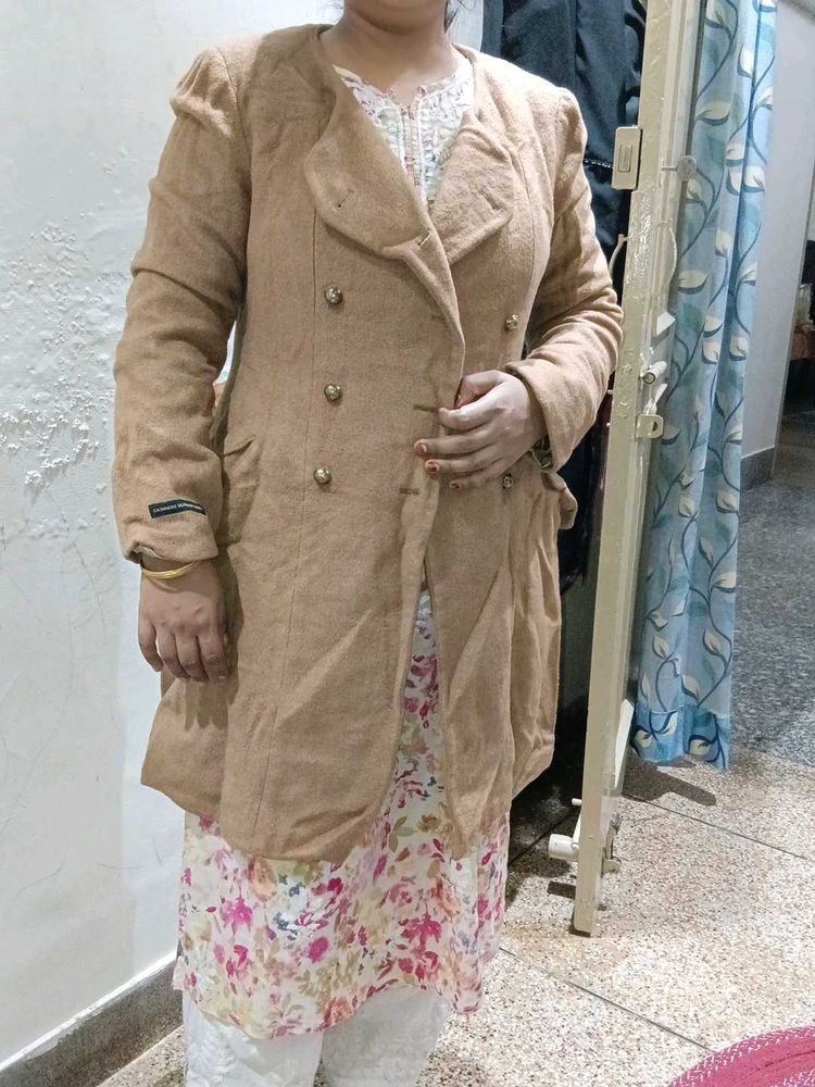 Stylish Tan Double-Breasted Coat