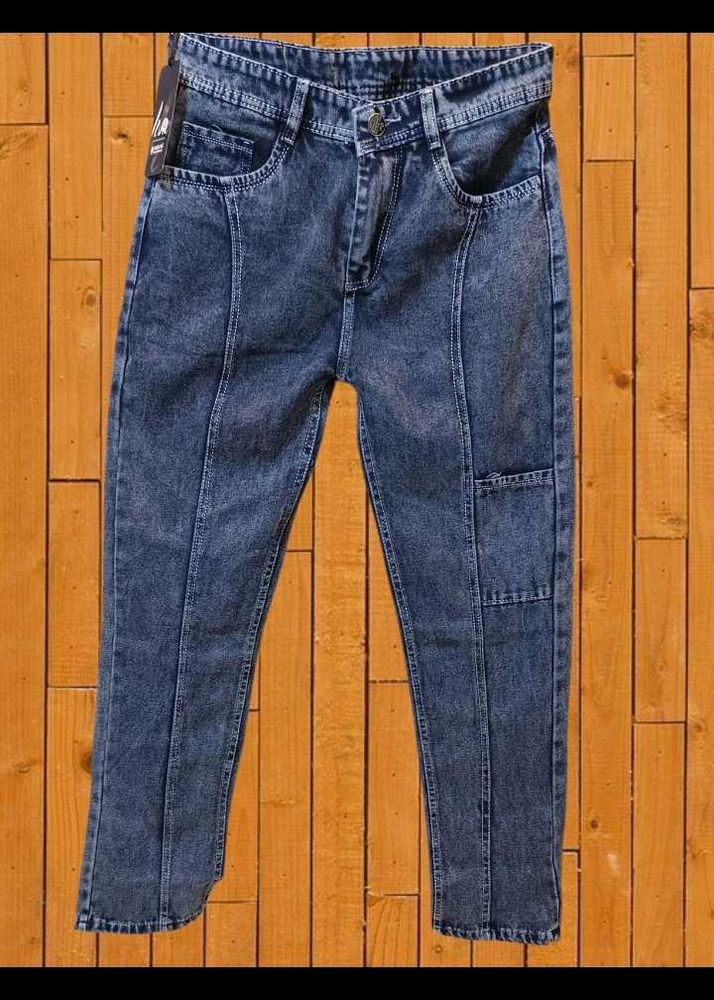 Size 30 Blue Wash Denim Baggy Jeans
