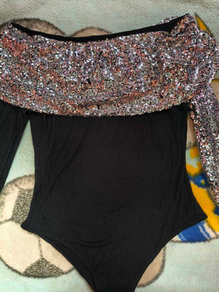 Sequin Bodysuit Top