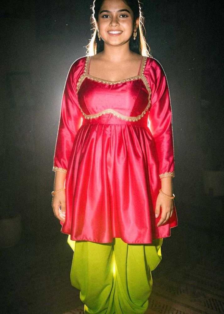 Vibrant Pink Kurta with Dhoti Pants