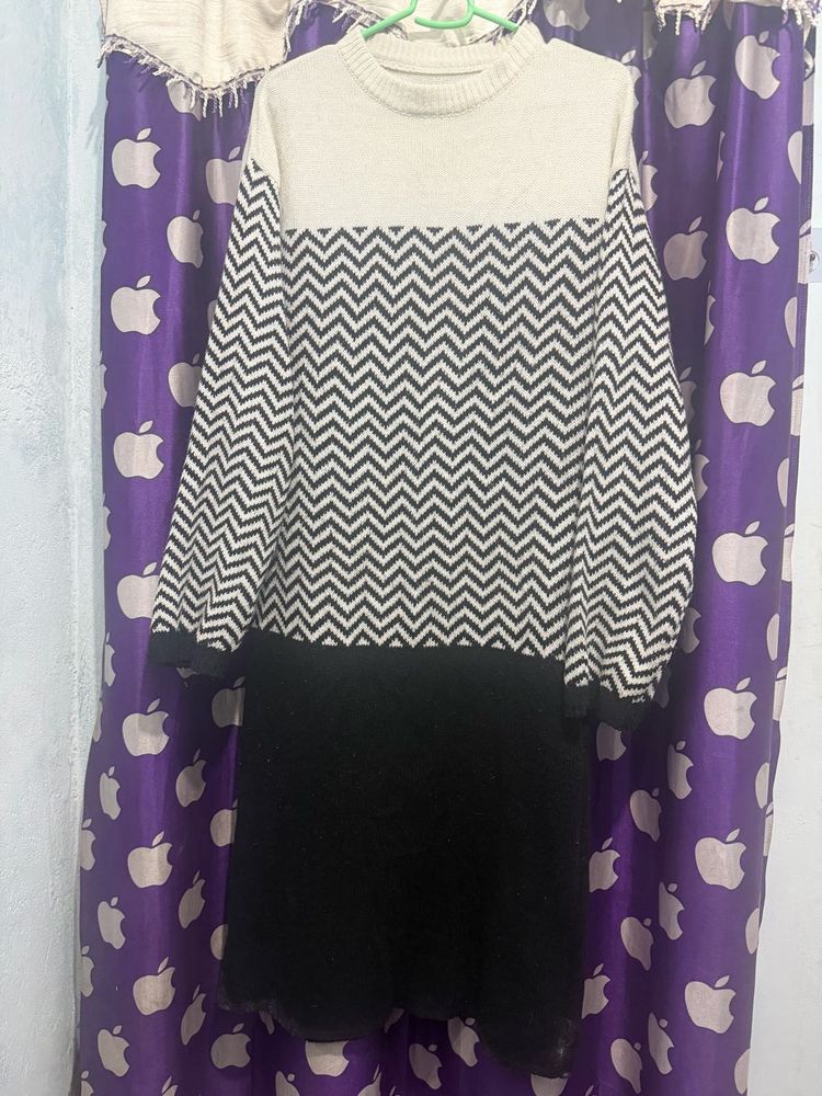 Chevron Pattern Knit Dress