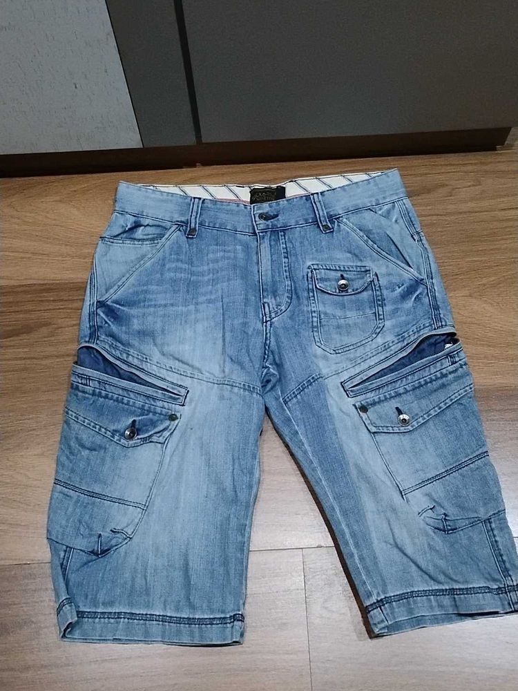 Denim Cargo Shorts