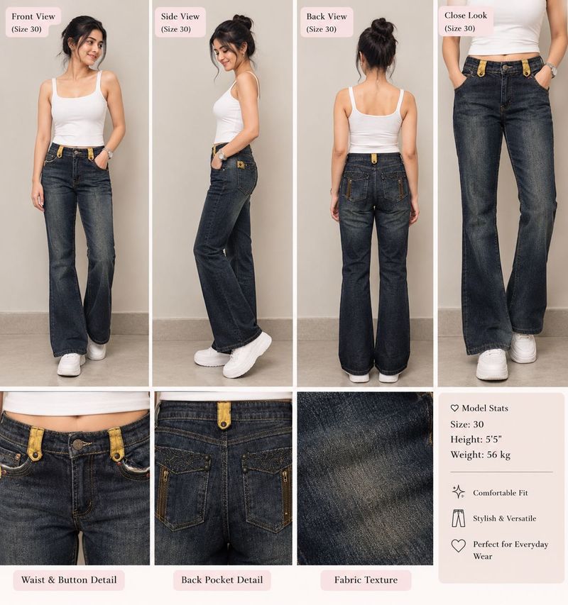 Flared Denim Jeans