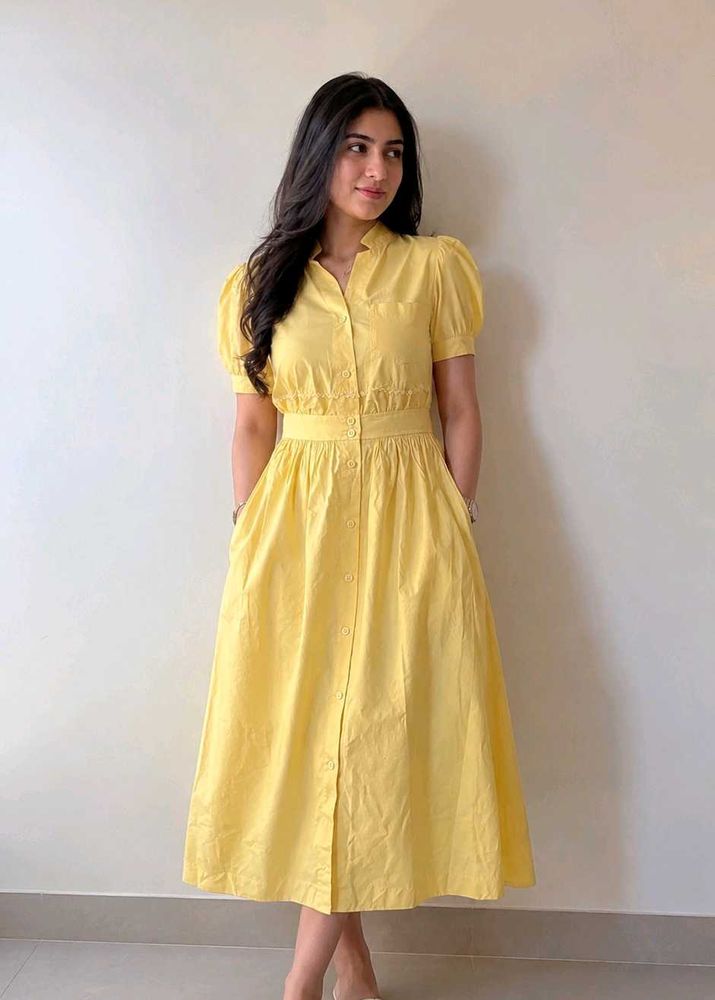 Women's Yellow Midi Dress ( for prom)