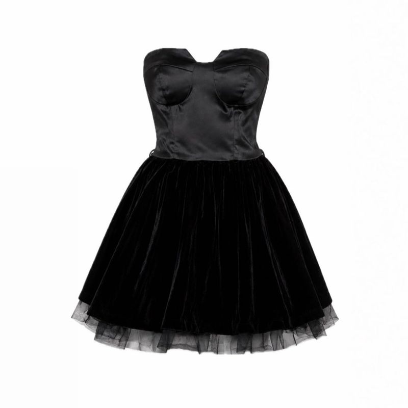 Ballerina Satin &amp; Velvet Dress