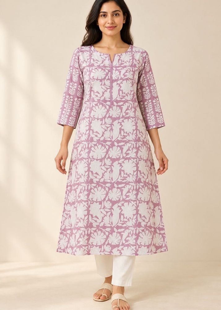 Lilac Floral Kurta