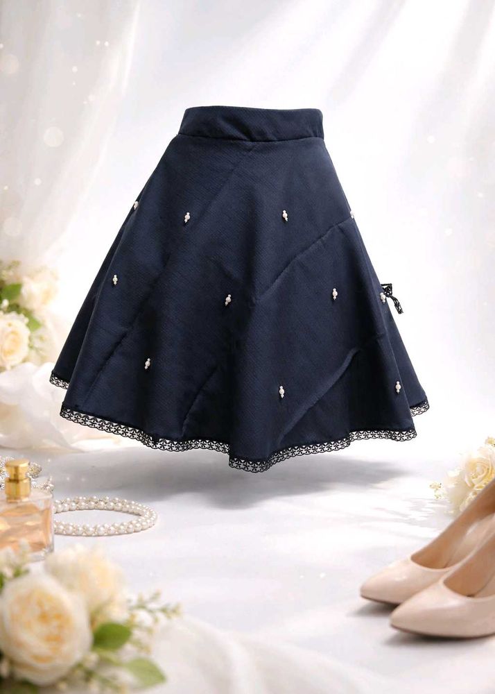Elegant Navy A-Line Skirt