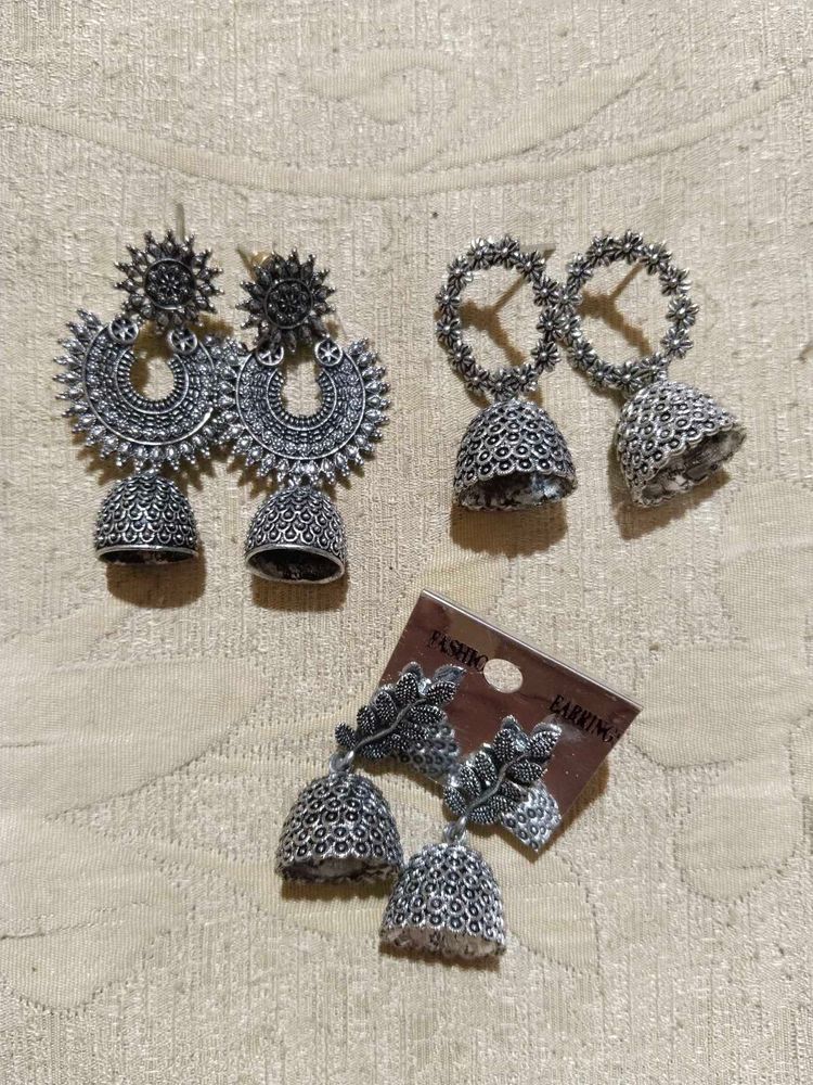 3 Pack Of Pretty Silver Earrings