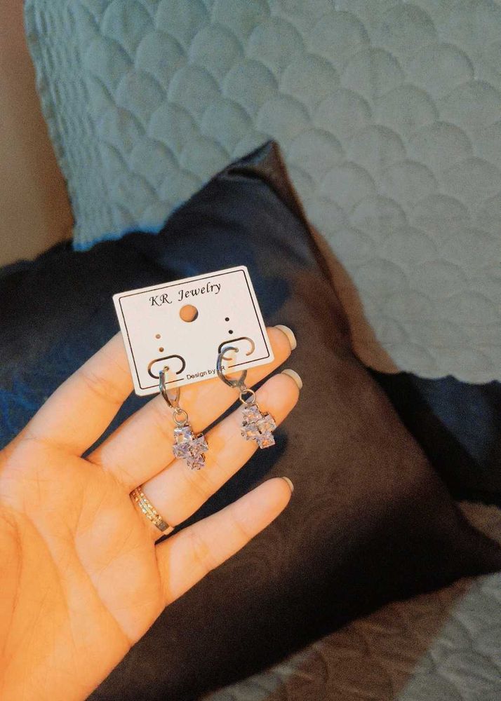 Sparkling Crystal Cross Earrings