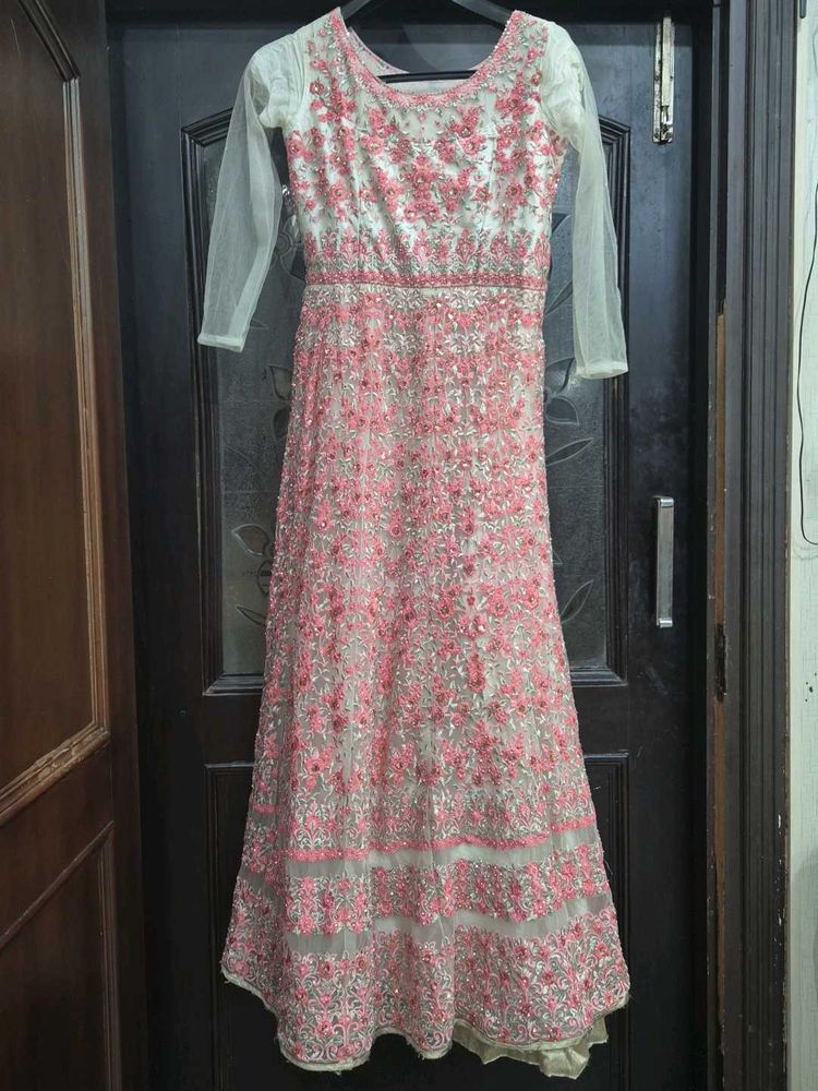 Elegant Pink Embellished Anarkali