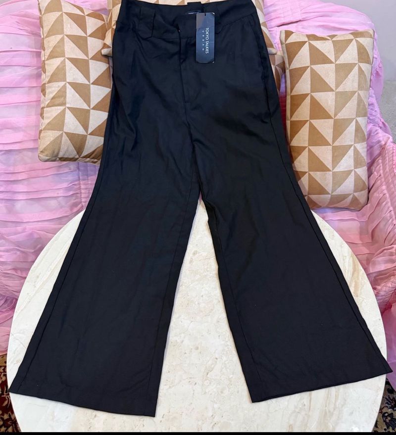 Chic Black Wide Leg Trousers