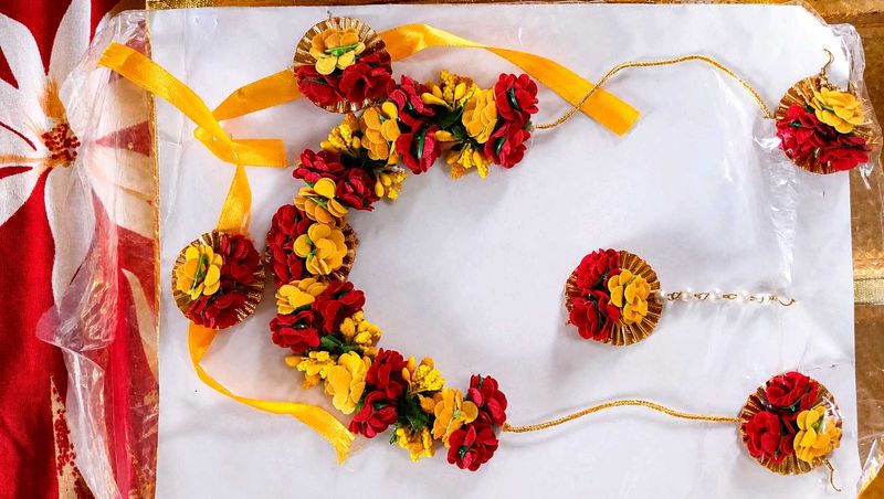 Floral Jewellery Set for Haldi/Mehendi
