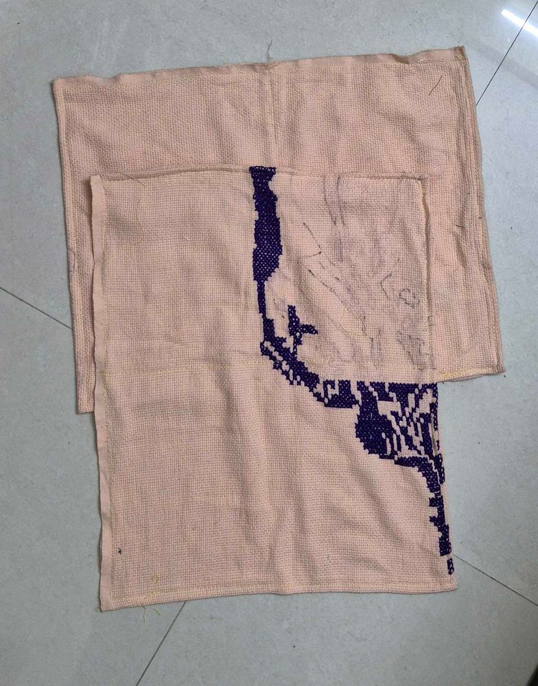 Embroidered Peach door mat