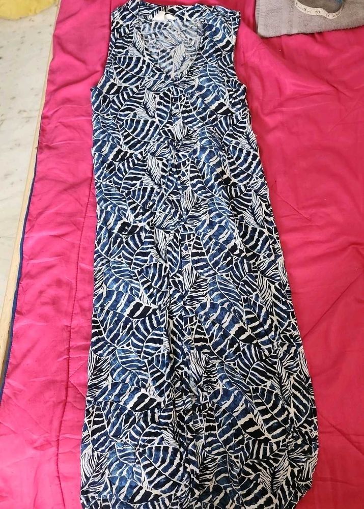 Boho Leaf Print Maxi Dress