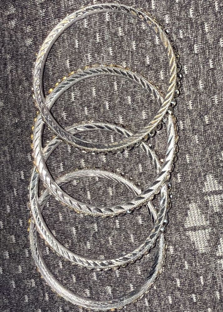 Set of Elegant Silver Bangles