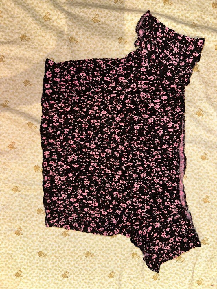 Floral Print Smocked Top