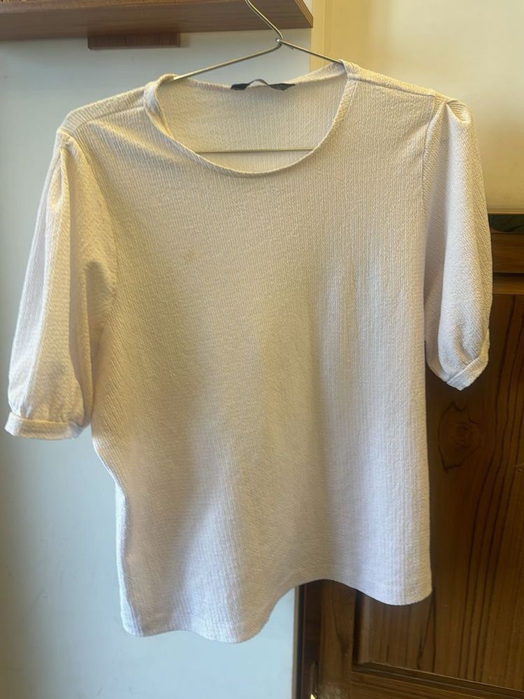 m&amp;s Chic Textured Puff Sleeve Top